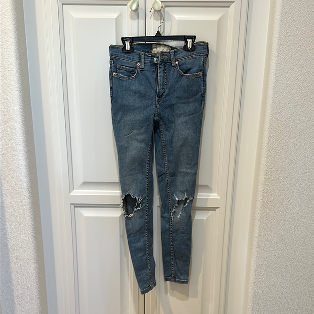 Classic Blue Ripped Jeans